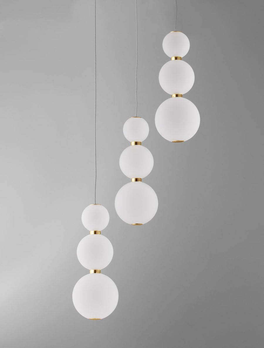 Suspension Perla dorée, verre, H 150 cm (9695242)
