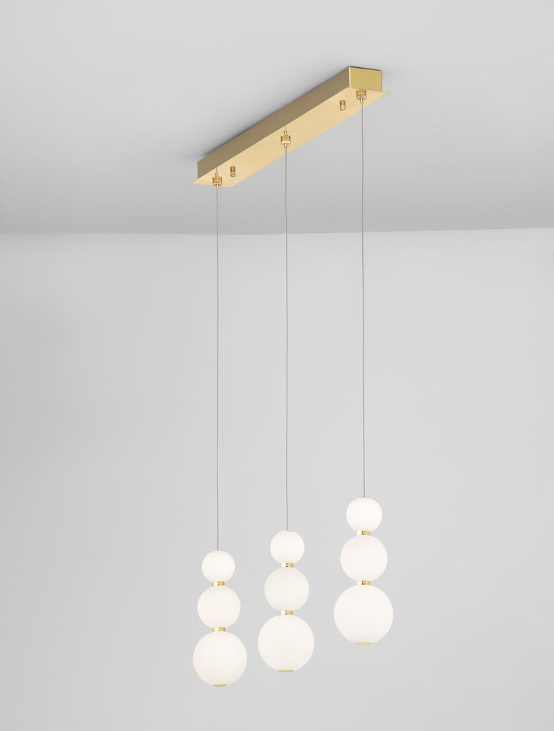 Suspension Perla dorée, verre, H 150 cm (9695243)
