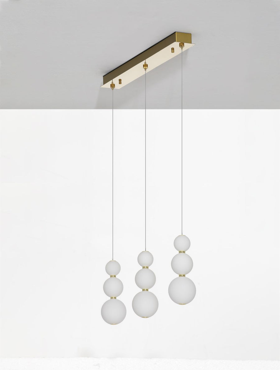 Suspension Perla dorée, verre, H 150 cm (9695243)