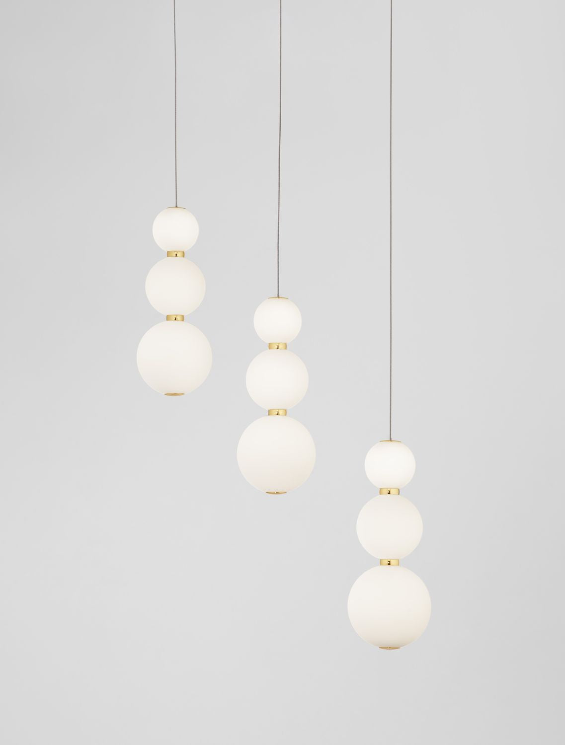 Suspension Perla dorée, verre, H 150 cm (9695243)