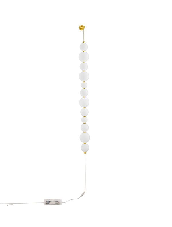 Applique murale Perla dorée, verre, H 124 cm