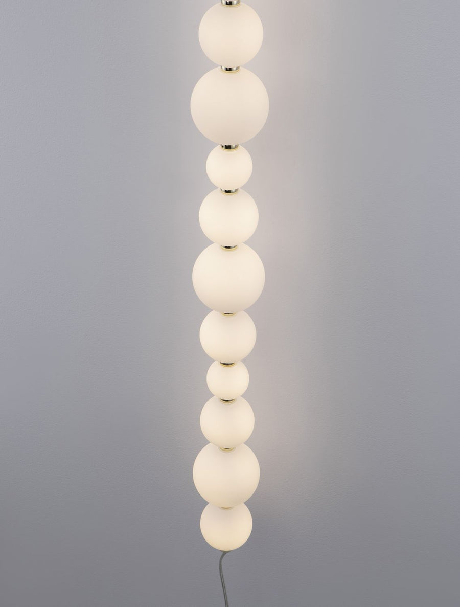Applique murale Perla dorée, verre, H 124 cm