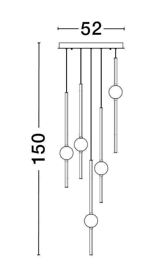 Suspension Acrobat noire, Ø 52 cm