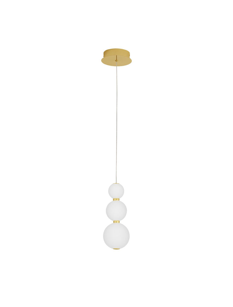 Suspension Perla dorée, verre, H 150 cm (9695301)