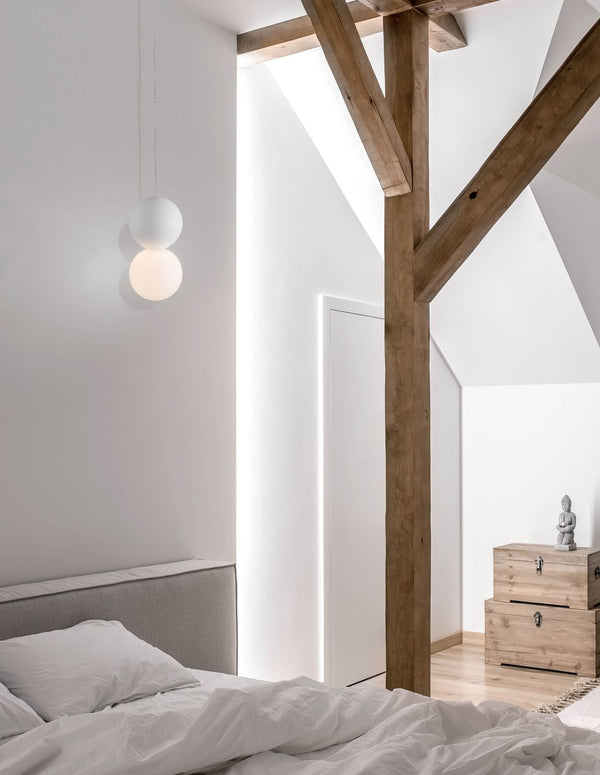 Suspension Zero blanche, verre