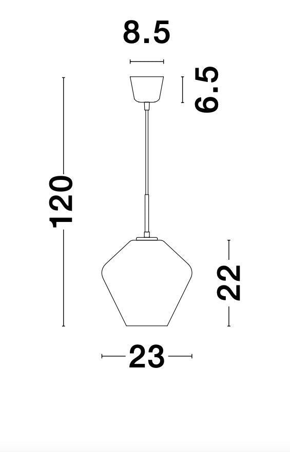 Suspension Veiro noire, verre (9724102)