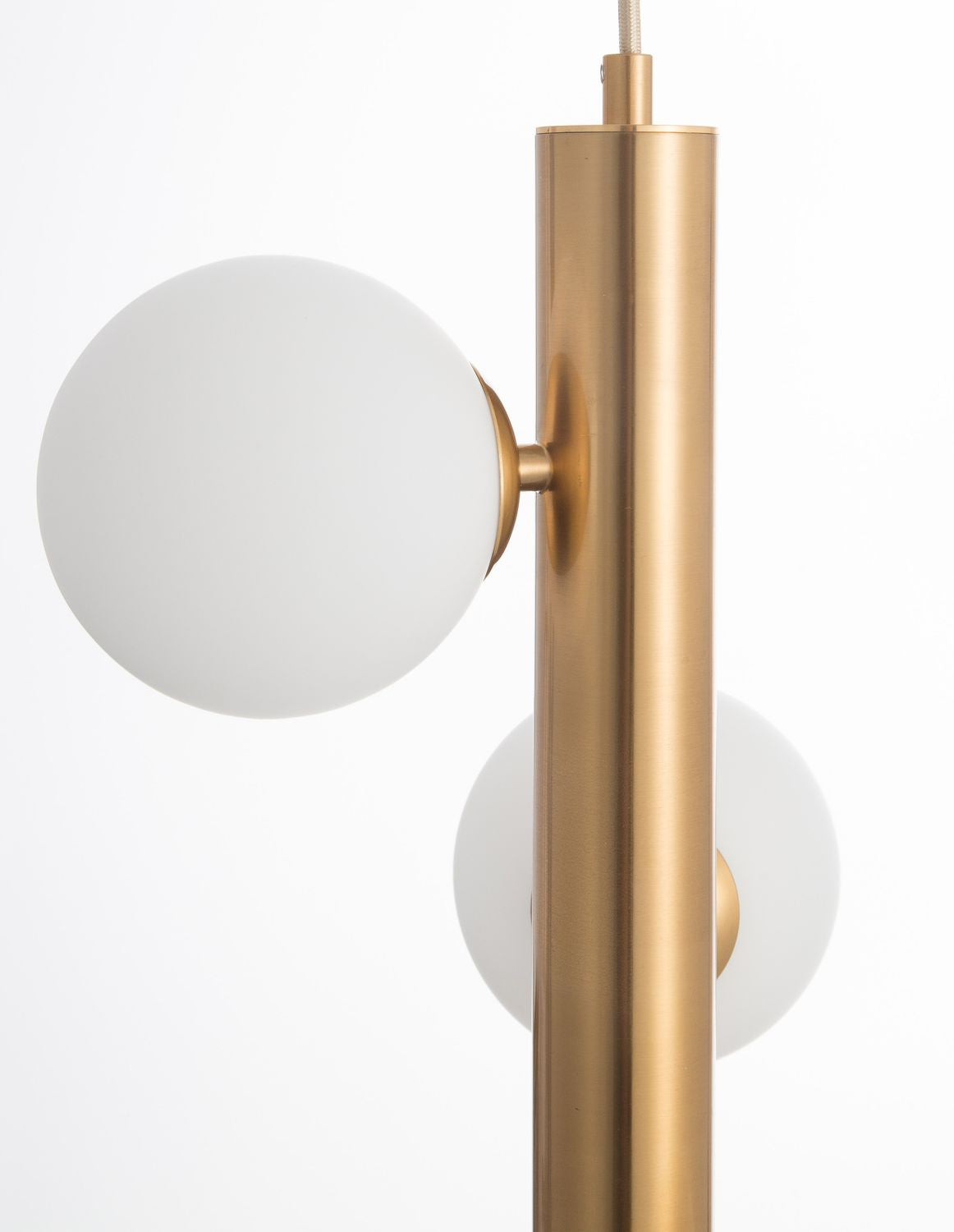 Suspension Jaklin 3 lumières dorée, verre