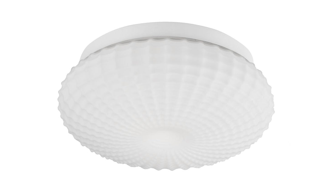 Plafonnier Clam 2 lumières blanc, verre