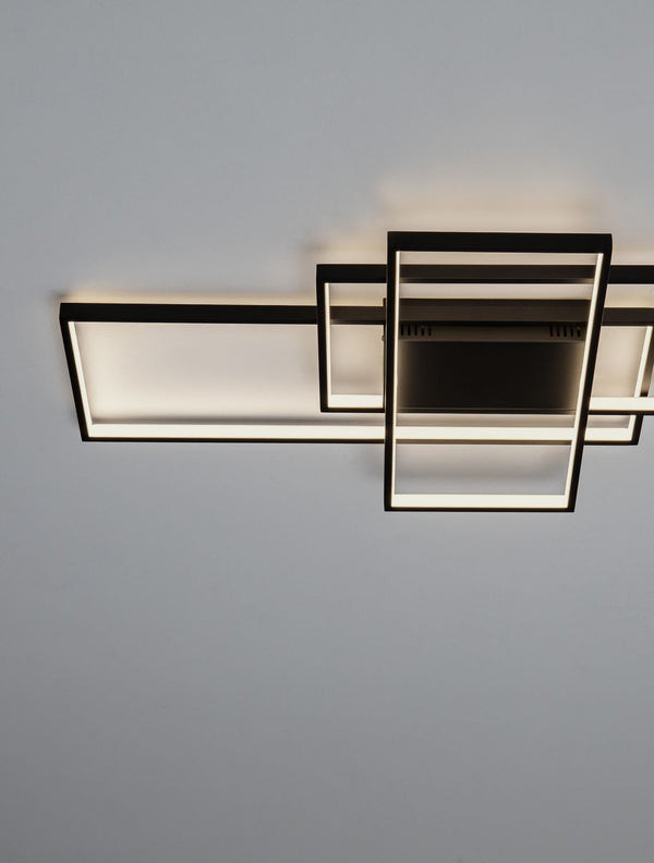 Plafonnier Clea noir, L 100 cm