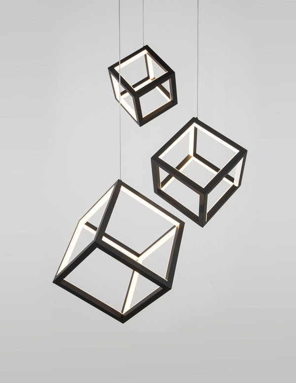 Suspension Gabbia noire, H 156 cm