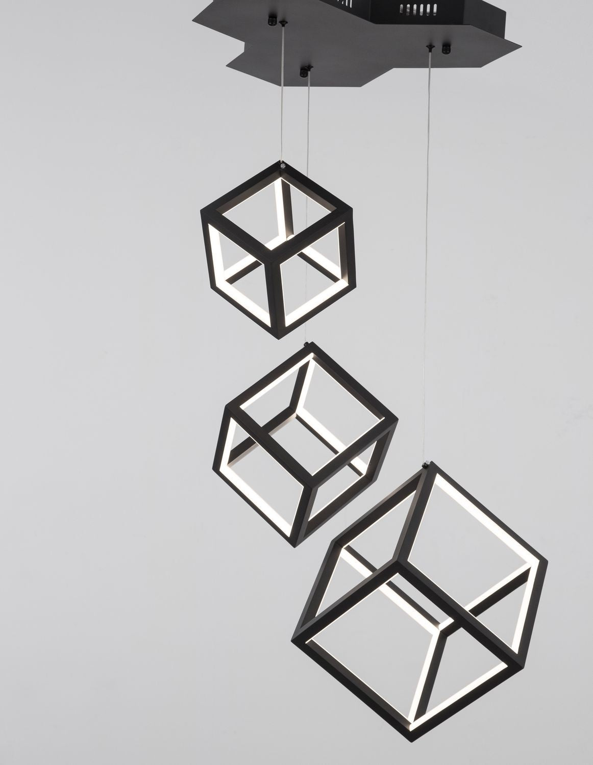 Suspension Gabbia noire, H 156 cm