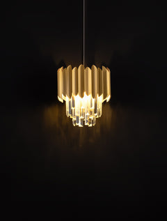 Suspension Magnolia dorée, cristal