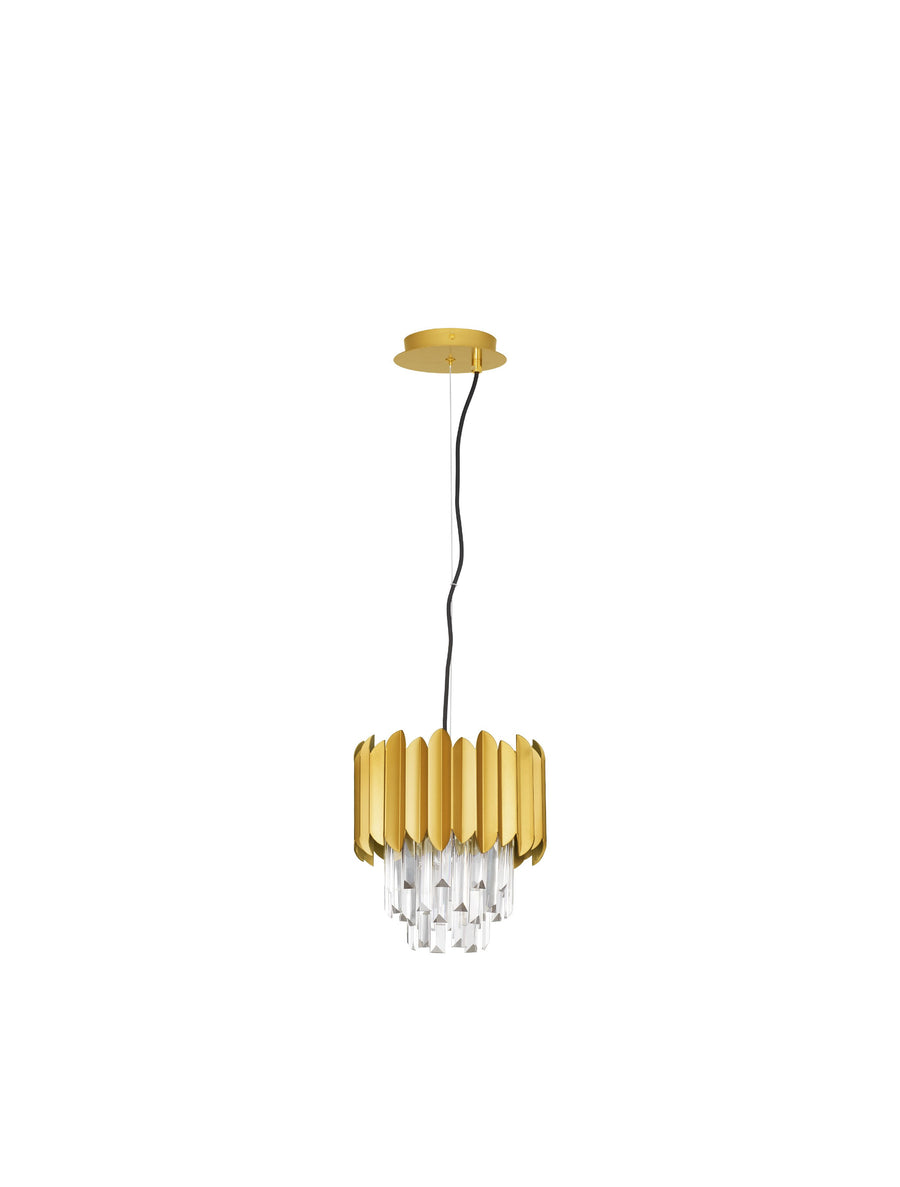 Suspension Magnolia dorée, cristal