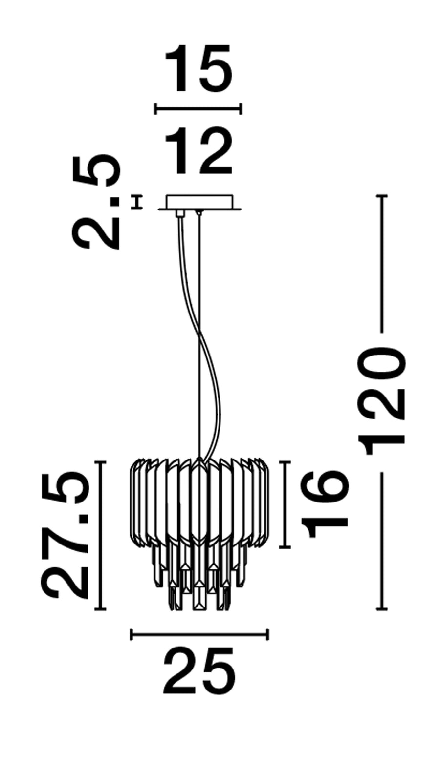 Suspension Magnolia dorée, cristal