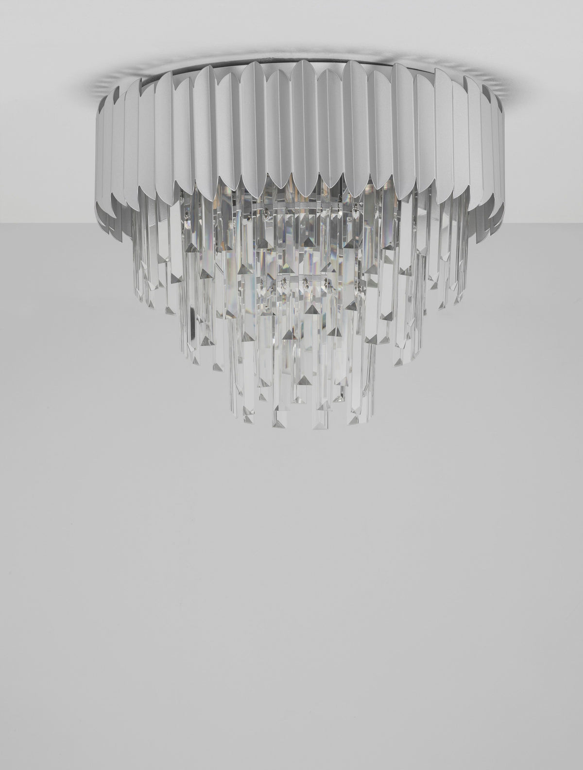 Plafonnier Magnolia 6 lumières chromé, cristal