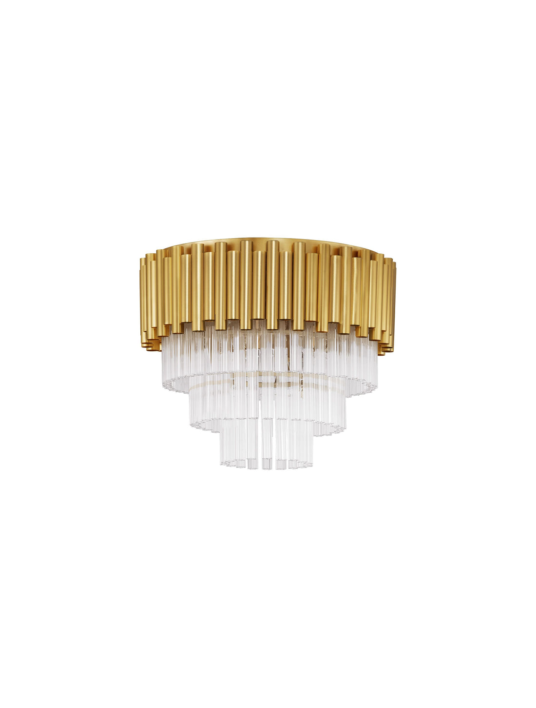 Plafonnier Magnolia 5 lumières doré, cristal