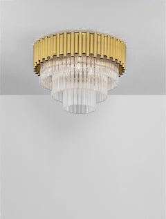 Plafonnier Magnolia 6 lumières doré, cristal (9824079)