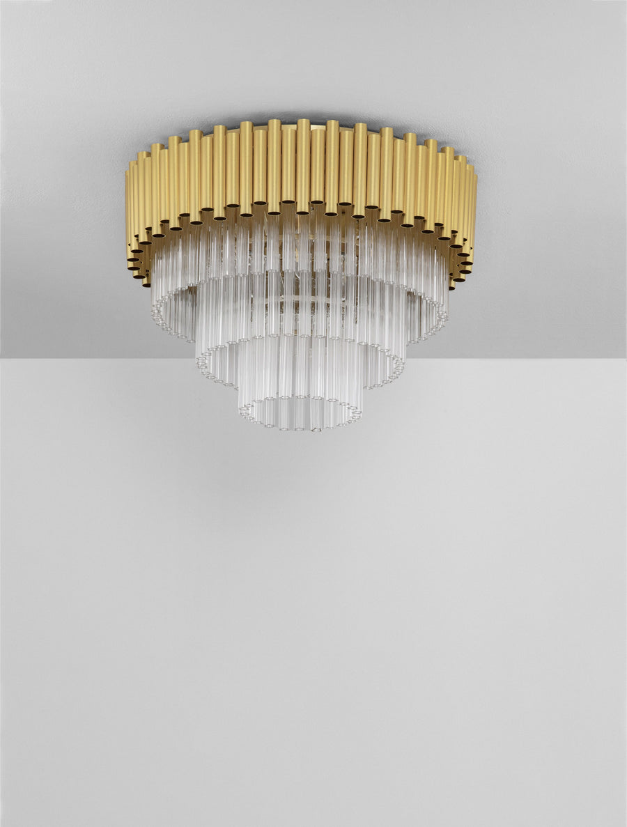 Plafonnier Magnolia 6 lumières doré, cristal (9824079)