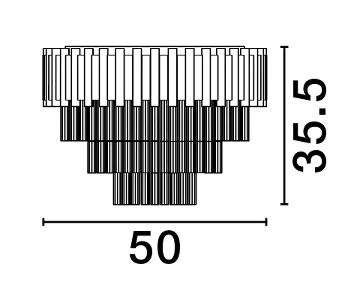 Plafonnier Magnolia 6 lumières doré, cristal (9824079)