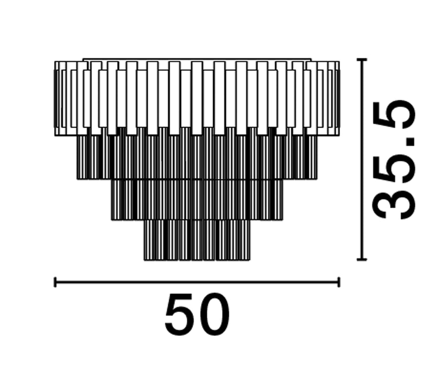 Plafonnier Magnolia 6 lumières doré, cristal (9824079)