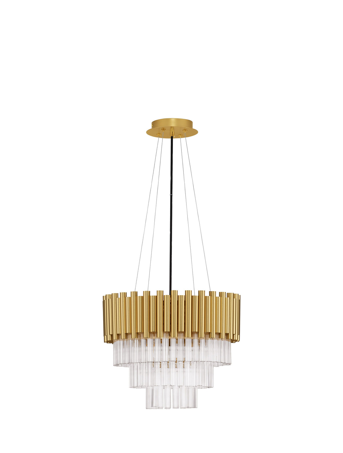 Suspension Magnolia 5 lumières dorée, cristal (9824080)