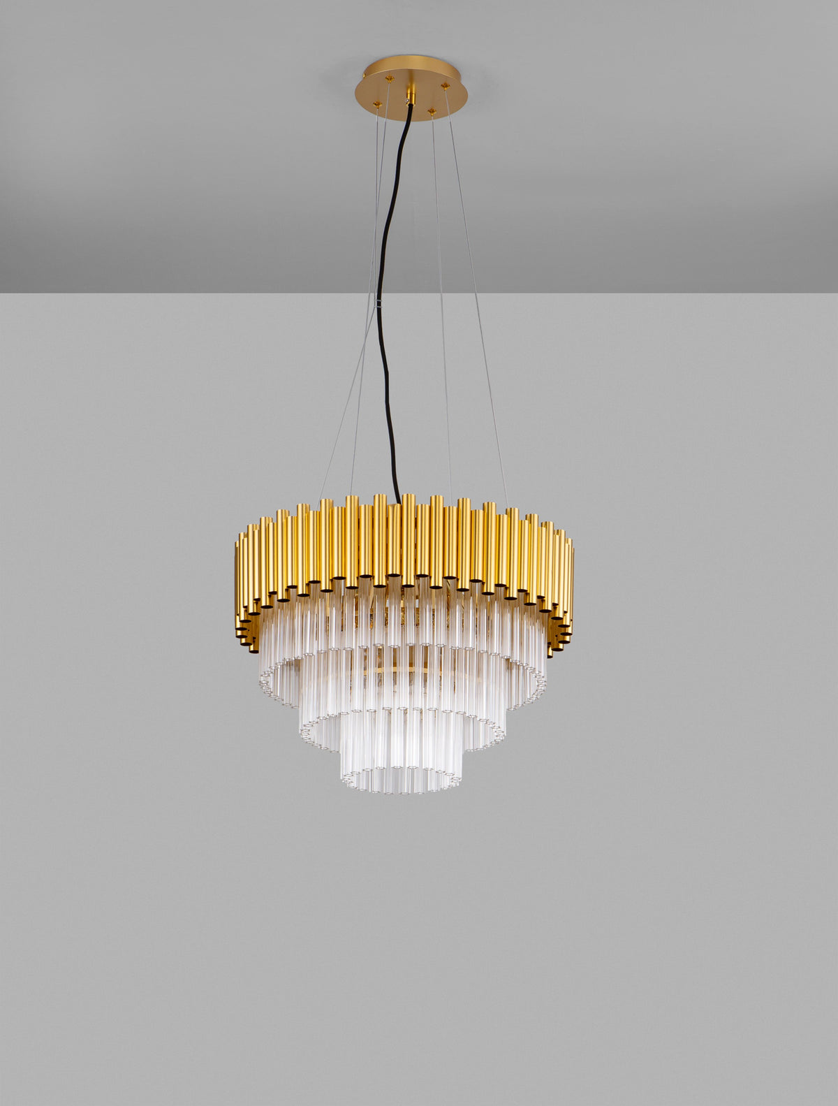 Suspension Magnolia 6 lumières dorée, cristal (9824081)
