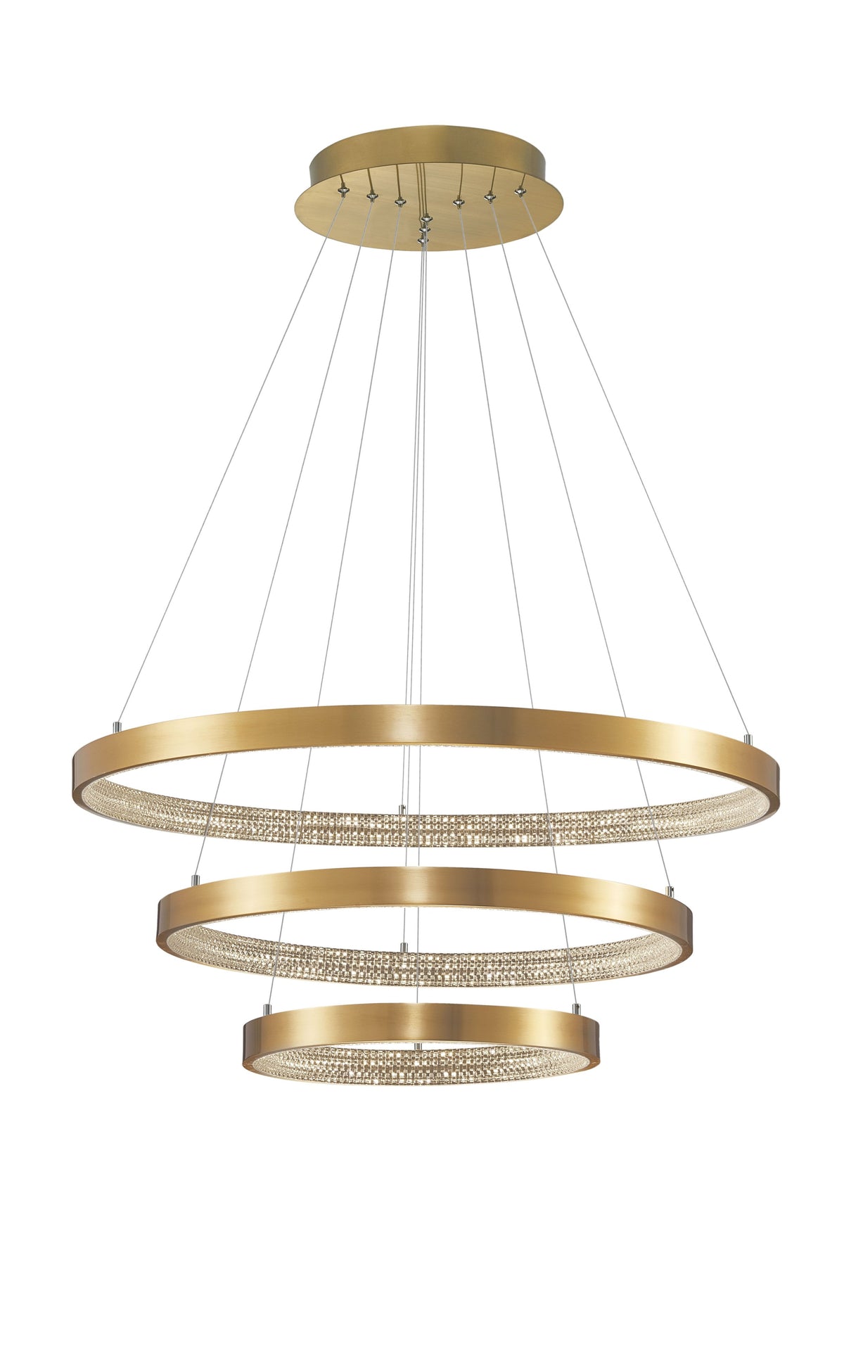 Suspension Preston dorée, H 150 cm