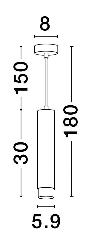 Suspension Pongo noire, H 180 cm (9911525)