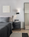 Applique murale Savona 2 lumières noire, tissu