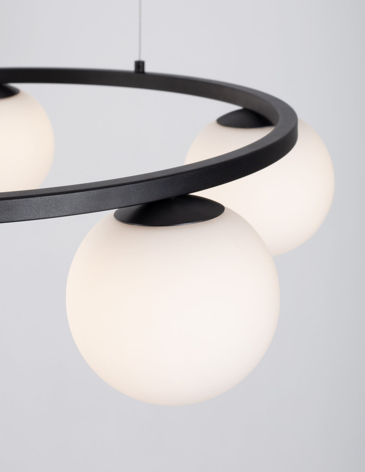 Suspension Joline noire, verre, H 155 cm