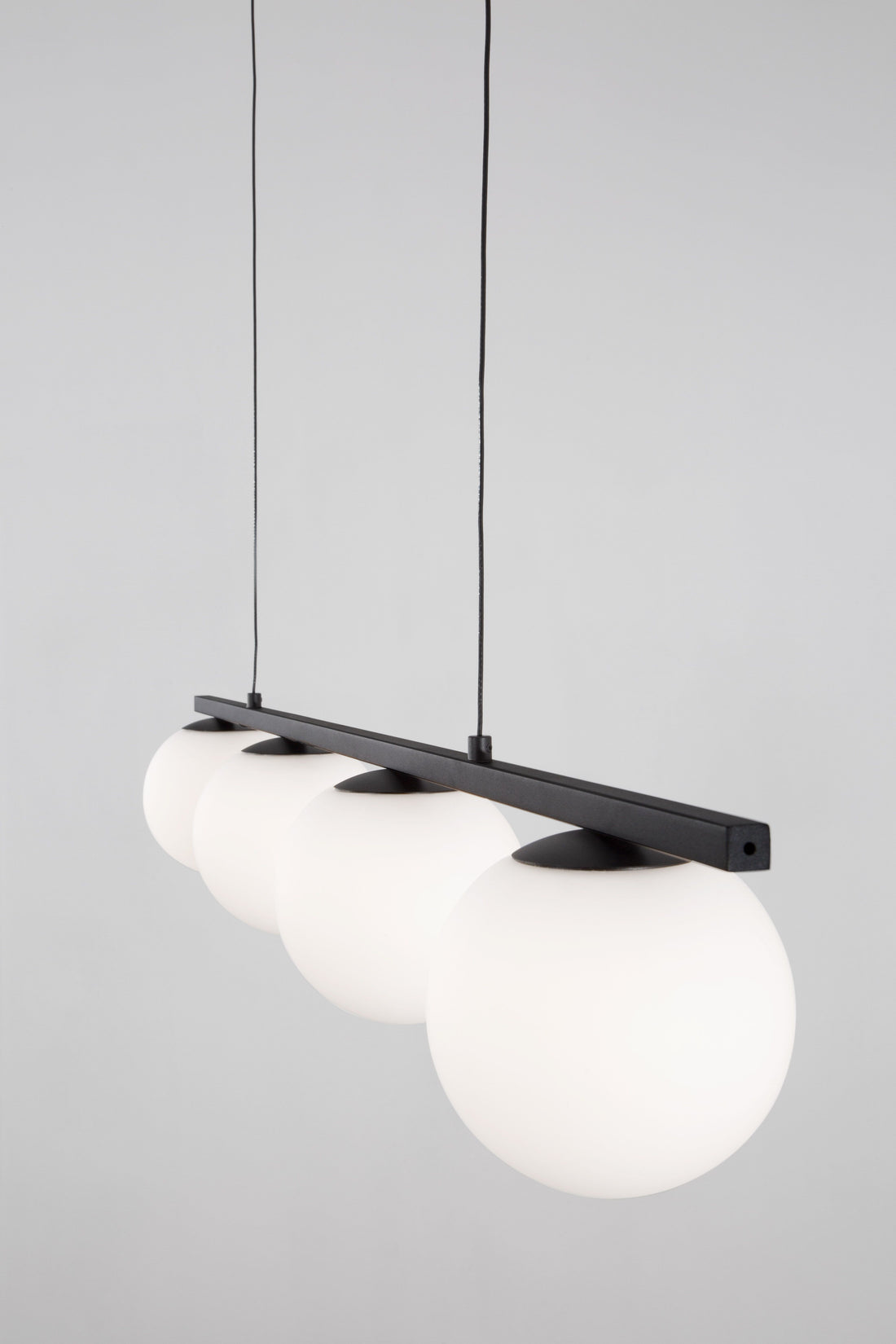 Suspension Joline noire, verre, H 120 cm