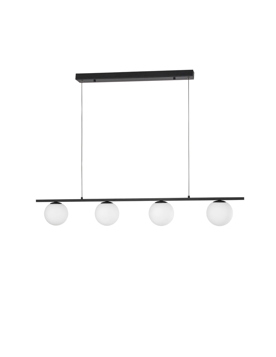 Suspension Joline noire, verre, H 120 cm