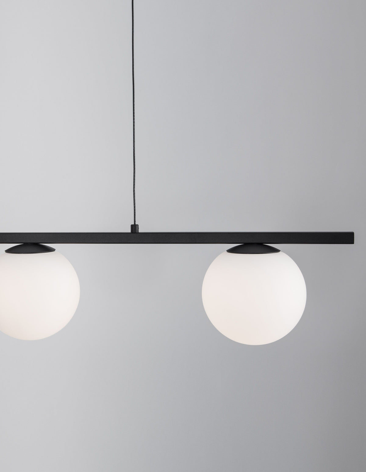 Suspension Joline noire, verre, H 120 cm