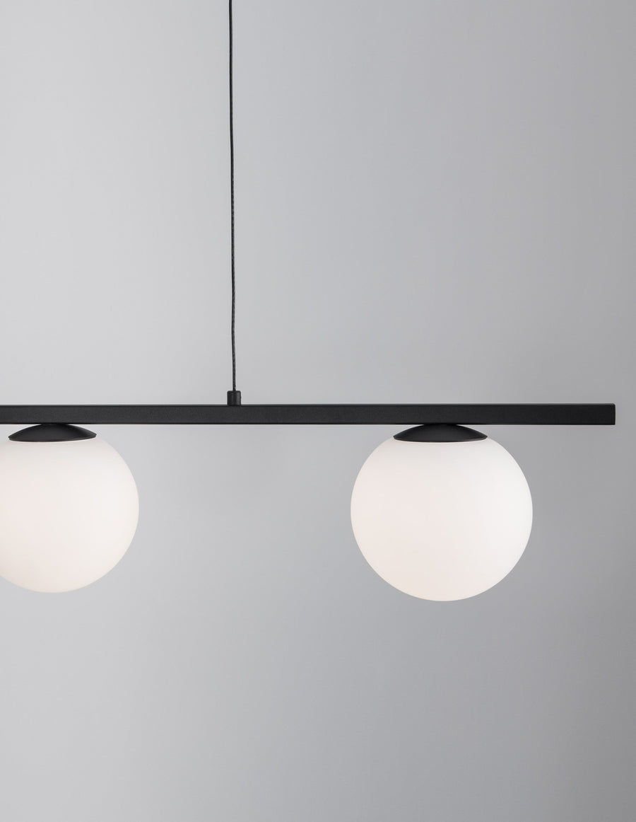 Suspension Joline noire, verre, H 120 cm