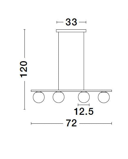 Suspension Joline noire, verre, H 120 cm