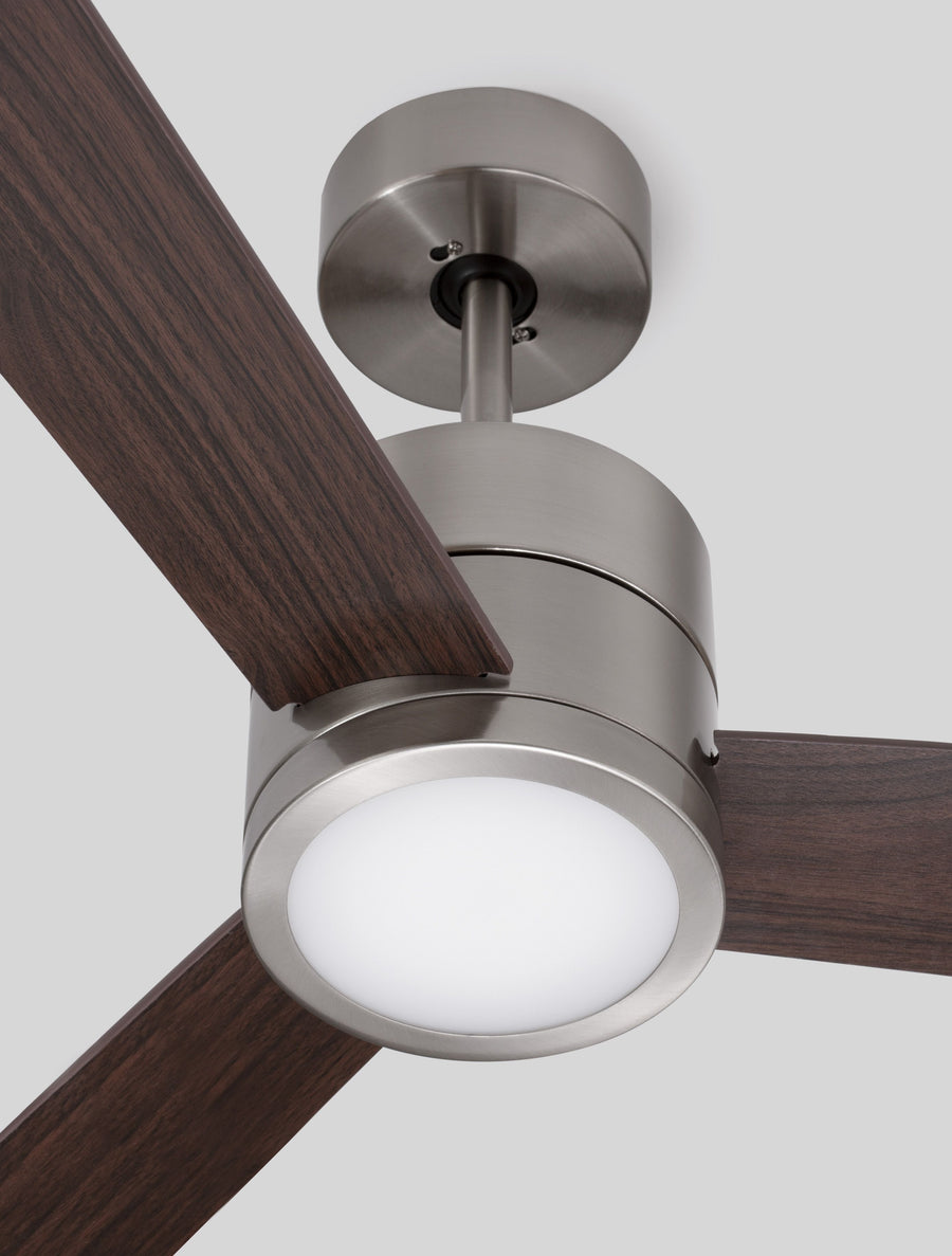 Ventilateur de plafond lumineux Axel nickel, bois