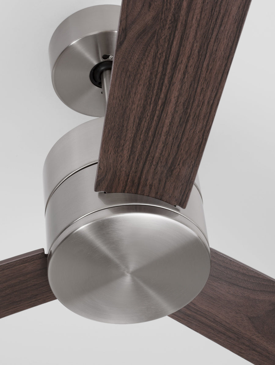 Ventilateur de plafond lumineux Axel nickel, bois