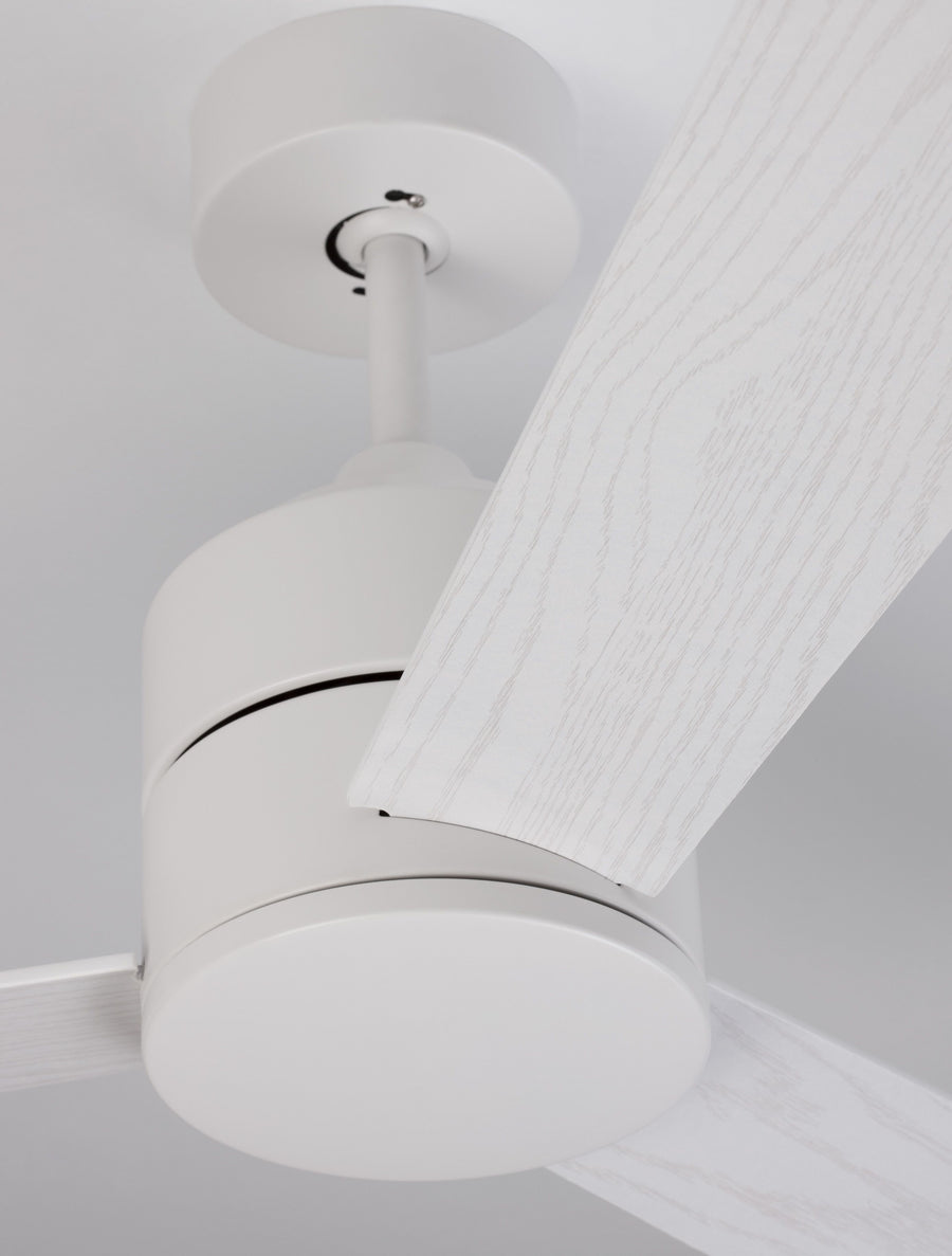 Ventilateur de plafond lumineux Axel blanc, bois