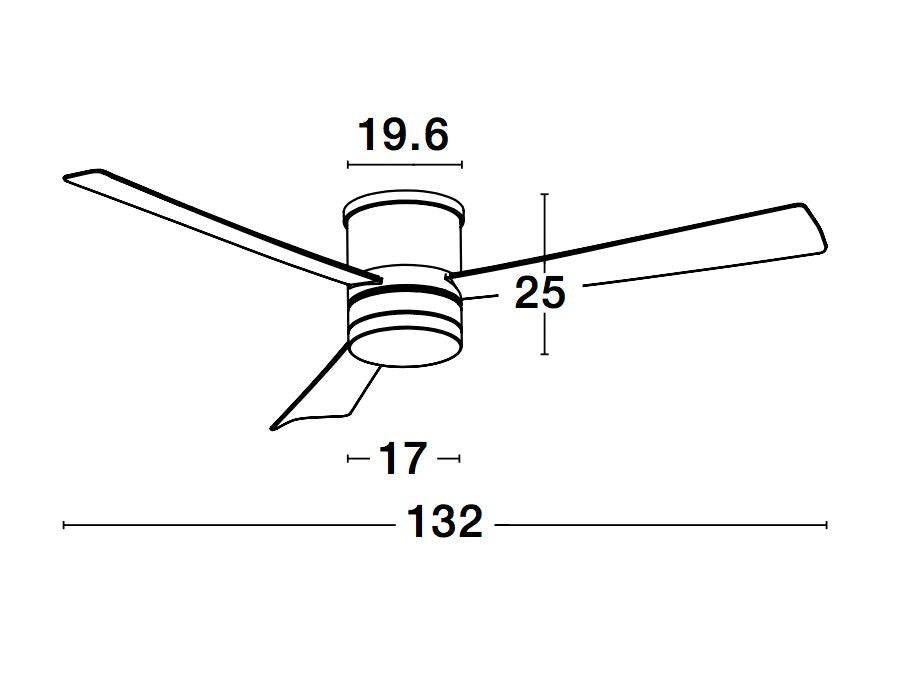 Ventilateur de plafond lumineux Silky blanc, verre
