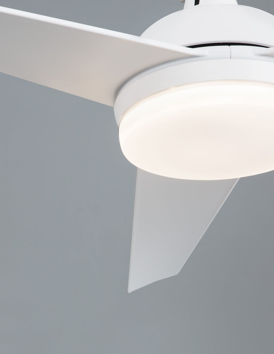 Ventilateur de plafond lumineux Flow blanc, verre