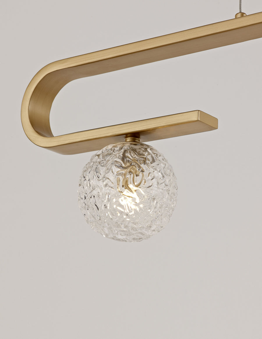 Suspension Mirano 3 lumières dorée, verre (9960272)