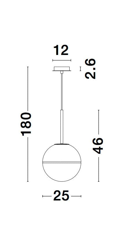 Suspension Cantona dorée, verre