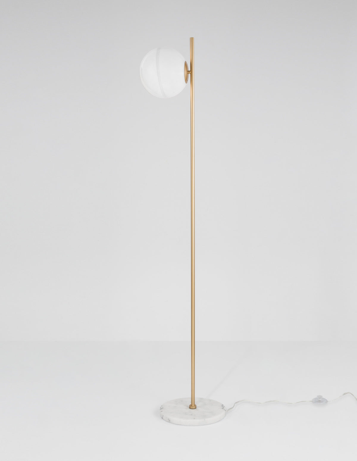 Lampadaire Cantona doré, verre