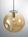 Suspension Mayan chromée, verre, Ø 30 cm