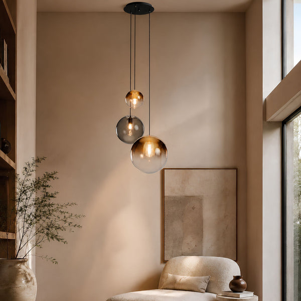 Suspension grande hauteur Orb 3 lumières
