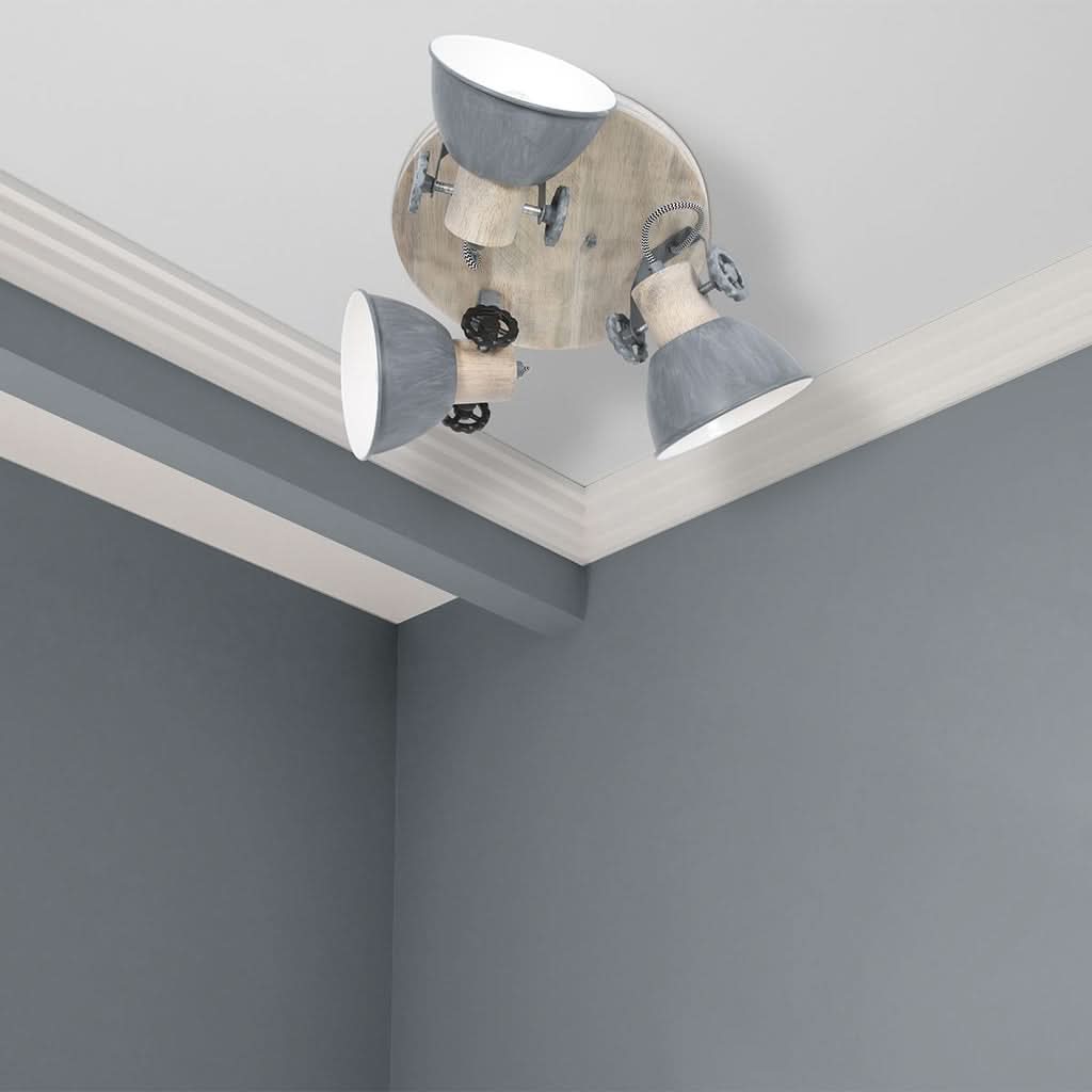 Gearwood Grey Wood Ceiling Light