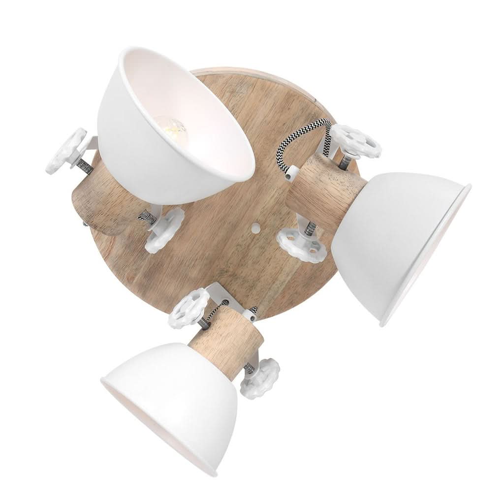 White Wooden Industrial Ceiling Light