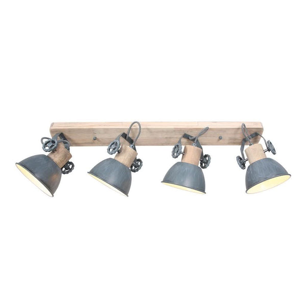 4-Spot Wood and Metal Ceiling Light | Jara