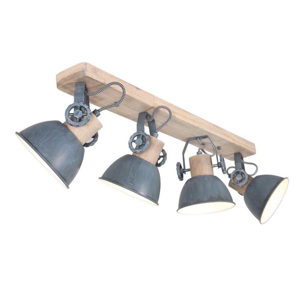 4-Spot Wood and Metal Ceiling Light | Jara