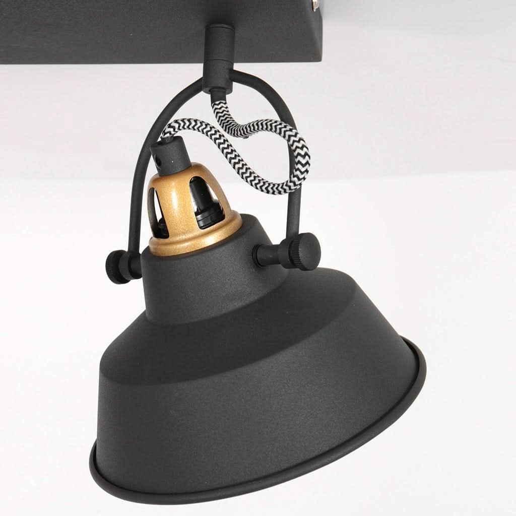 Plafonnier Contemporain Noir Doré | Zina - Designix Plafonnier